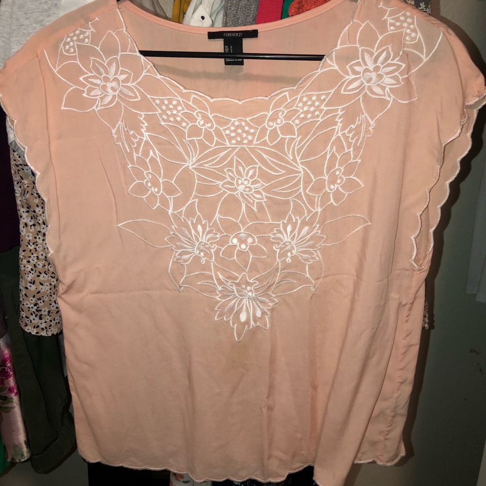 Pink Lace Forever 21 Top - Picture 5 of 8